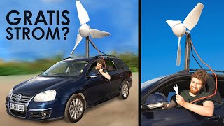 Unendlich Strom mit Fahrtwind?! - Windrad auf Auto