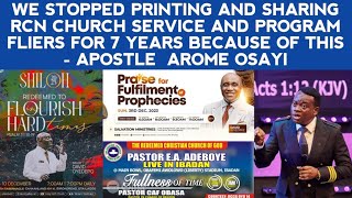 WE STOPPED PRINTING & SHARING RCN CHURCH SERVICE FLIERS FOR 7 YEARS BECAUSE OF THIS - APOSTLE AROME