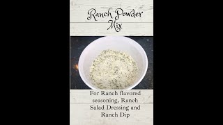 Ranch seasoning mix, ranch salad dressing, and ranch dip mix