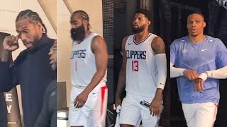 James Harden, Kawhi Leonard, Russ Westbrook And Paul George Immediately After Clippers Beat Nuggets