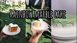 Rainbow Marble Cake Rainbow Cake In One Tin Simple Rainbow Cake Zak Sisters