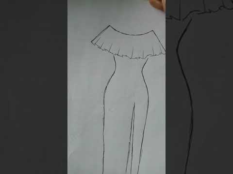 رسم سهل  تعليم رسم فستان سهل خطوة بخطوة  رسم كيوت سهل - YouTube