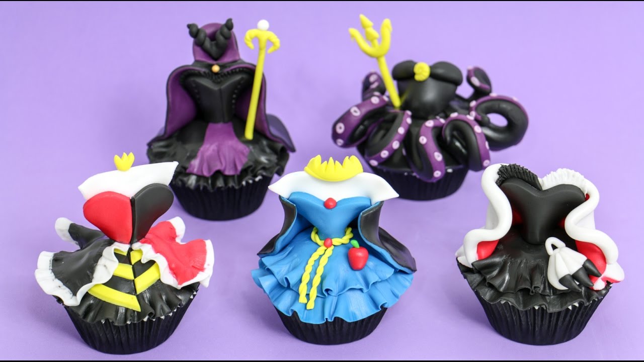 ⁣Disney Evil QUEENS Cupcakes | How To Decorate by Cakes StepbyStep