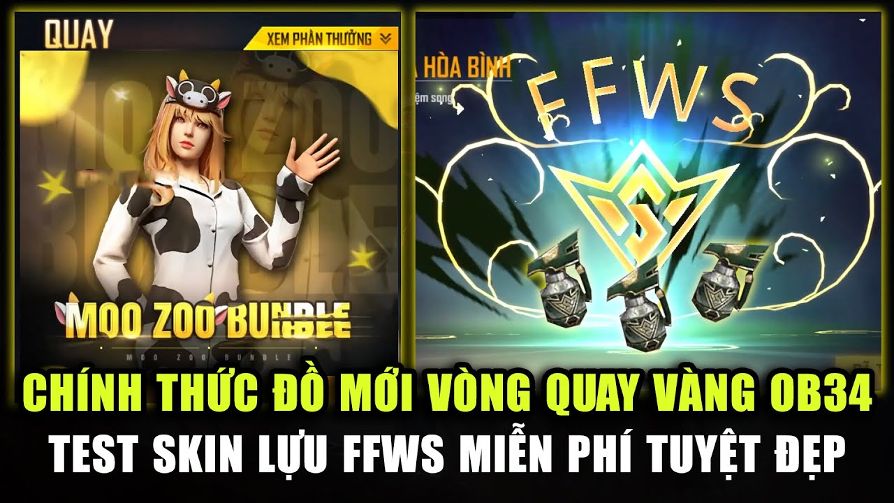 Free Fire | Đồ Vòng Quay Vàng OB34 Chính Thức Cực Chất – Test Skin Lựu FFWS Miễn Phí Tuyệt Đẹp