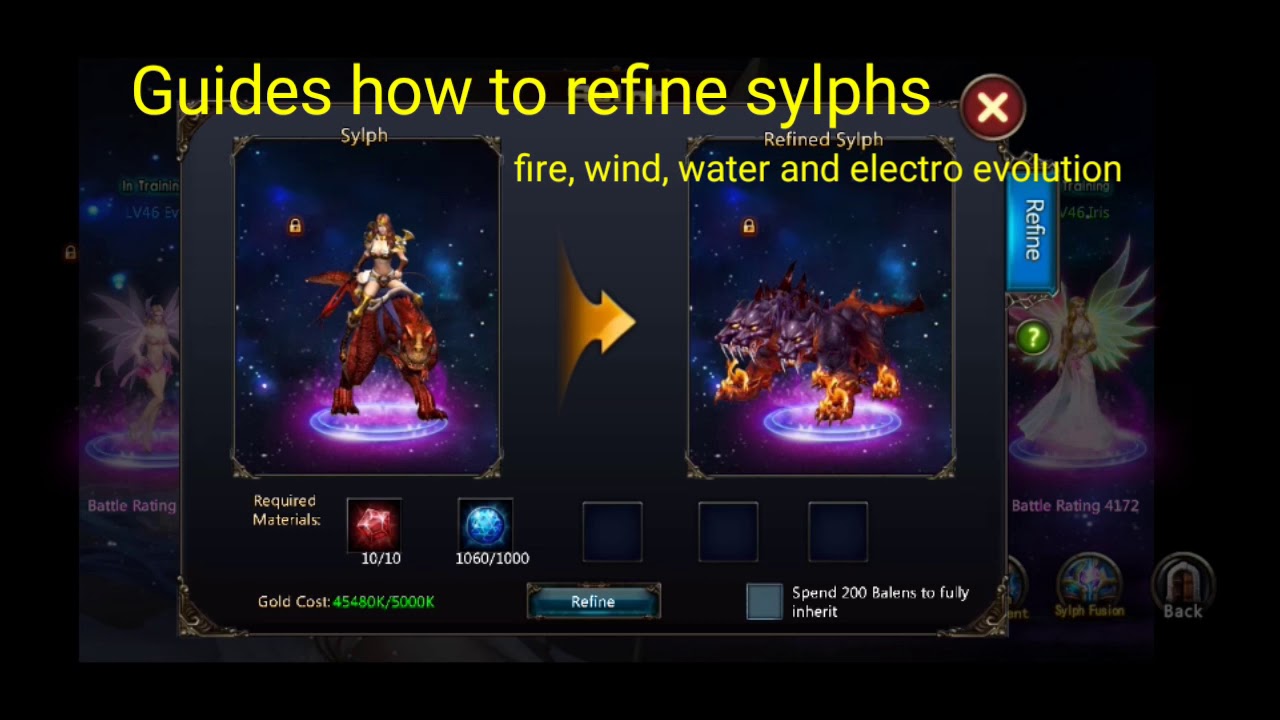 Wartune: Hall Of Heroes Refine a sylph guides and tips
