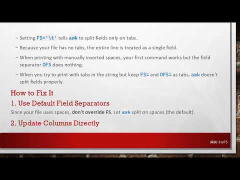 Understanding the Difference Between awk Commands and How to Align Columns Properly