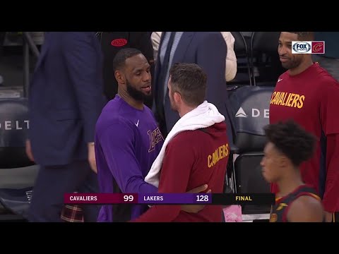 LeBron, Love, Tristan hug it out after Cavs play Lakers