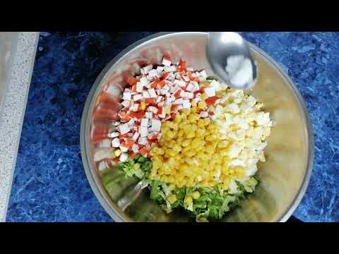 Video: Diæt Salat Med Krabbe Pinde