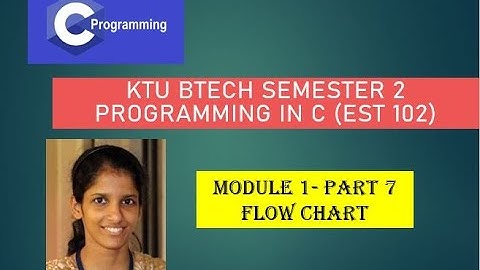 Flowchart with examples # KTU BTECH SEMESTER 2 Programming in C (EST 102)# Module 1 -Part 7