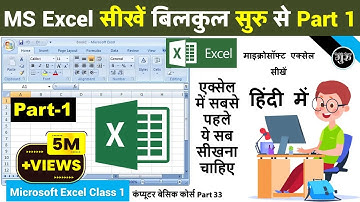 MS excel Part-1 | Excel tutorial for beginners | Excel Tutorial in Hindi | MS Excel Introduction
