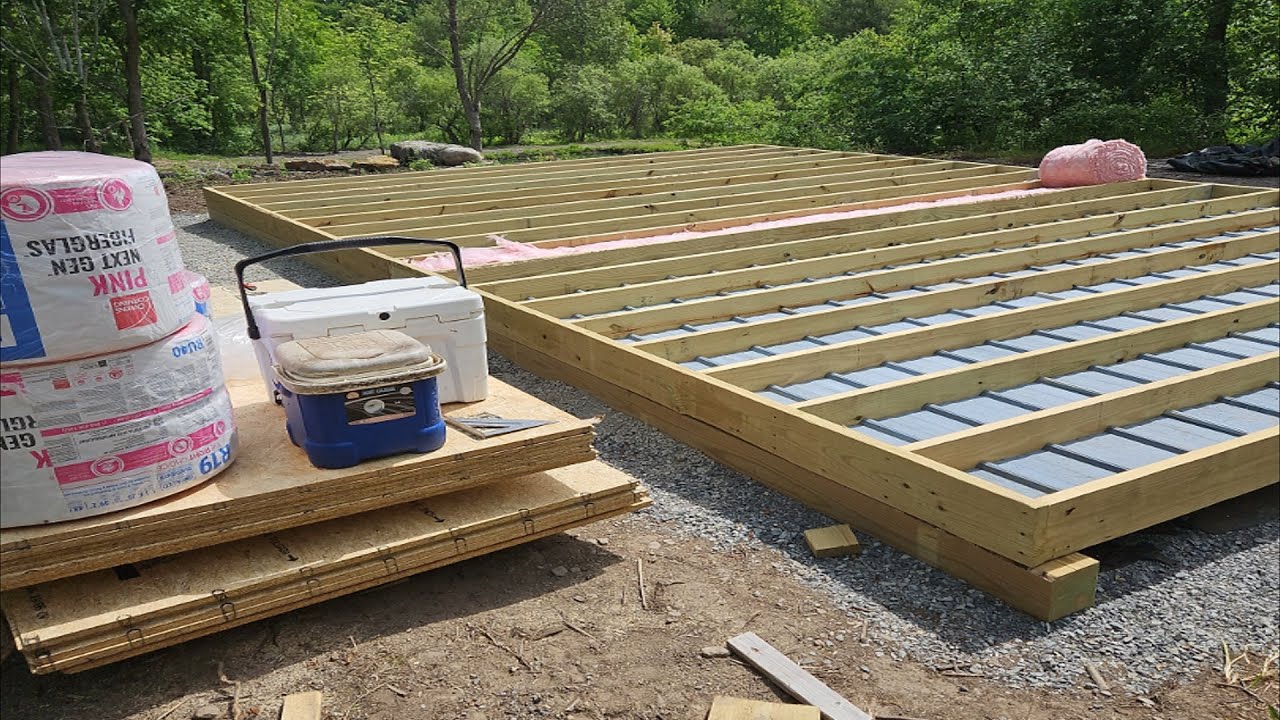 OFF GRID CABIN START ... SUB BASE AND BASE - YouTube