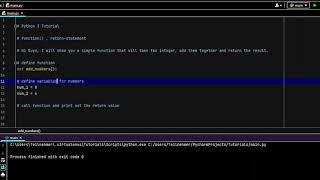 Python 3 Tutorial | Function and return-statement [no commentary]
