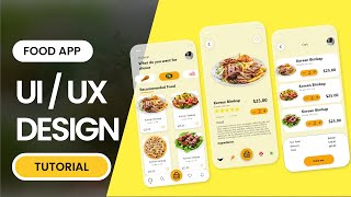 Food Delivery App UI UX Design with Glass Effect   In Adobe XD | UI UX Design Tutorial.