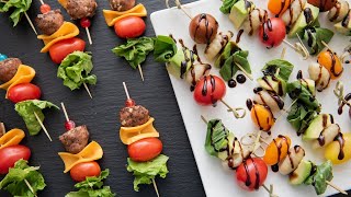 Summer Appetizer Skewers Two Ways