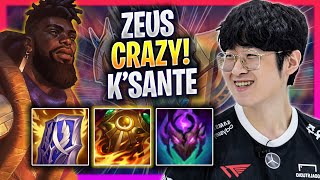 ZEUS CRAZY GAME WITH K'SANTE! - T1 Zeus Plays K'sante TOP vs Rengar! | Season 2024