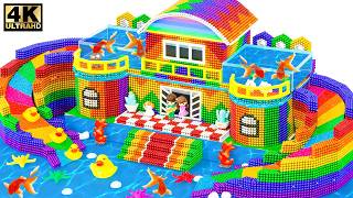 Live Building a Colorful Magnetic Rainbow House with Water Slides and Fish Tanks Satisfying ASMR 4K
