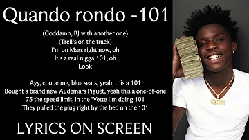 Quando Rondo - 101 (Lyrics on screen)