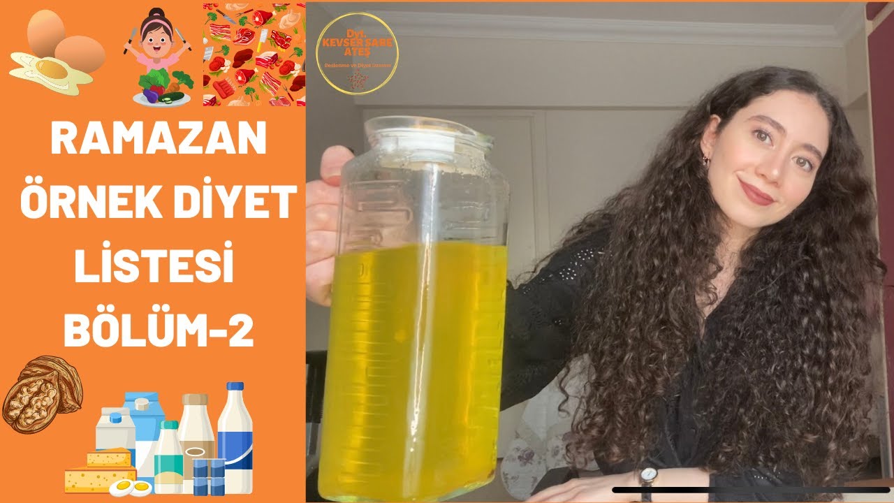 RAMAZAN ÖRNEK DİYET LİSTESİ!RAMAZANDA KİLO VERME BÖLÜM-2 Diyetisyen Kevser Sare Ateş