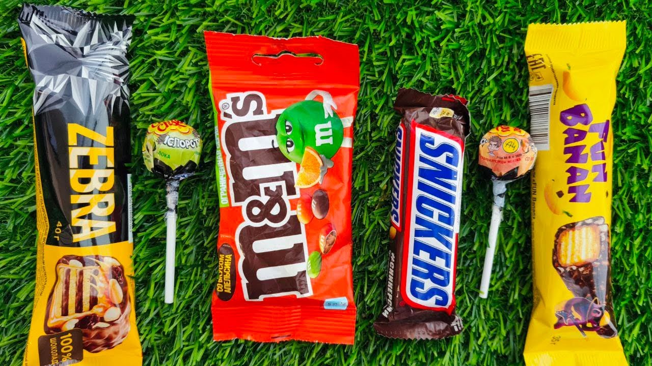 ASMR Most Popular Candys / some lots of colorful rainbow lollipop candy / unpacking chocolate eat