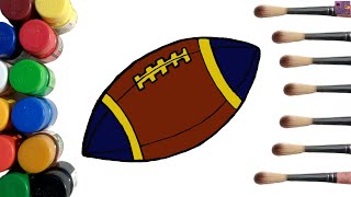 Football Coloring Pages | How to Draw a Football Step by Step | Football Coloring For Kids