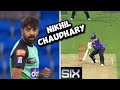 Nikhil chaudhary goes viral after hitting haris rauf for a six in bbl  crichind