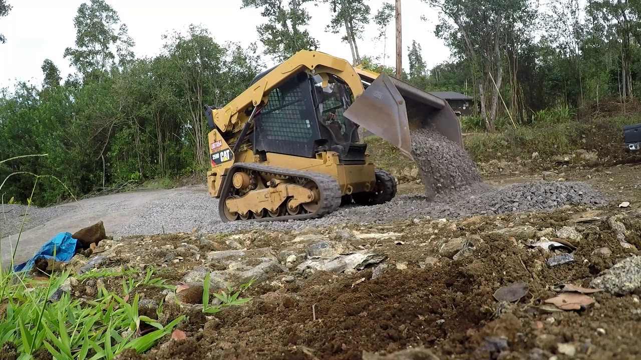 Cat 259d skid steer moving gravel fast YouTube