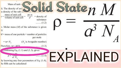 Relationship between molar mass, . density of the substance and unit cell edge | Solid State