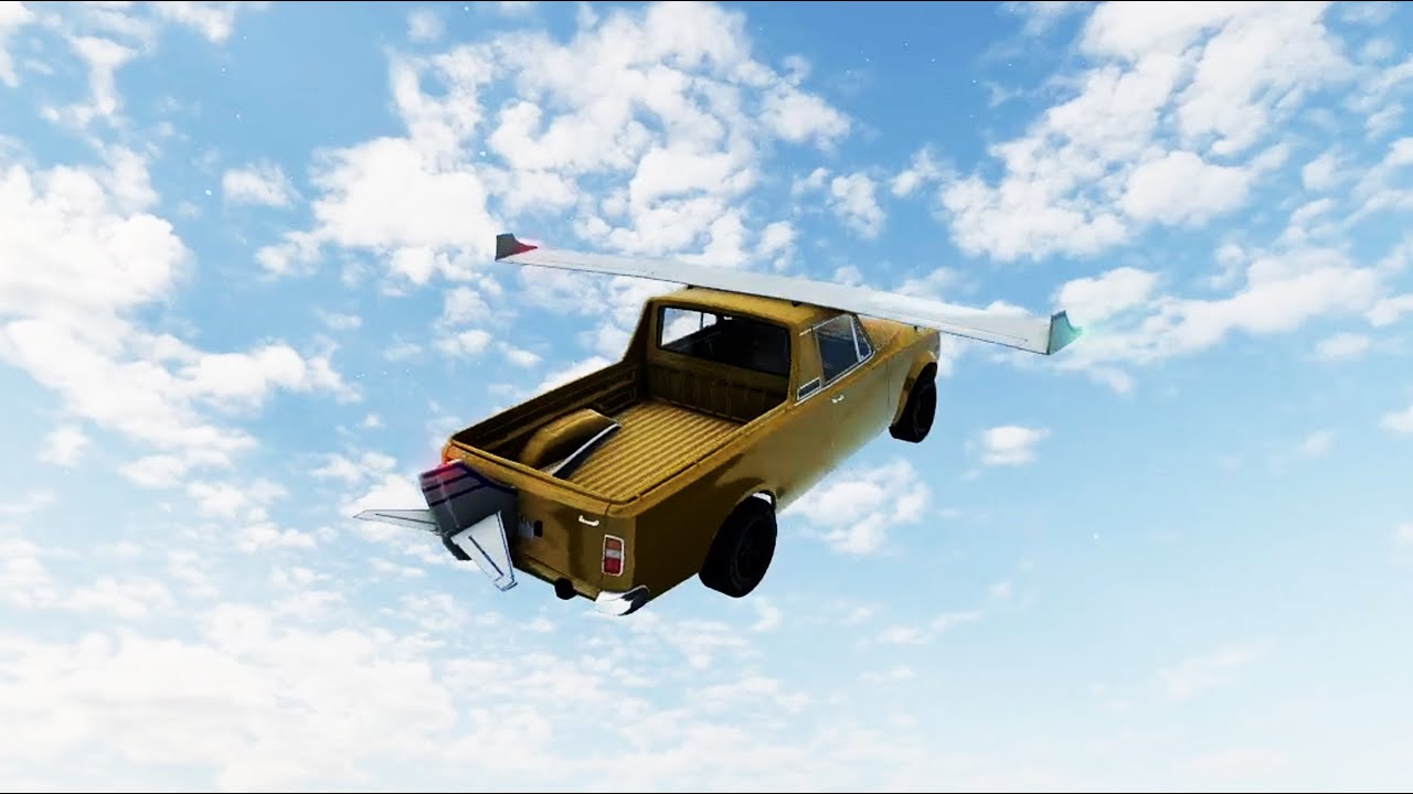 Winged Cars vs Snowy Downhill Insanity in BeamNG