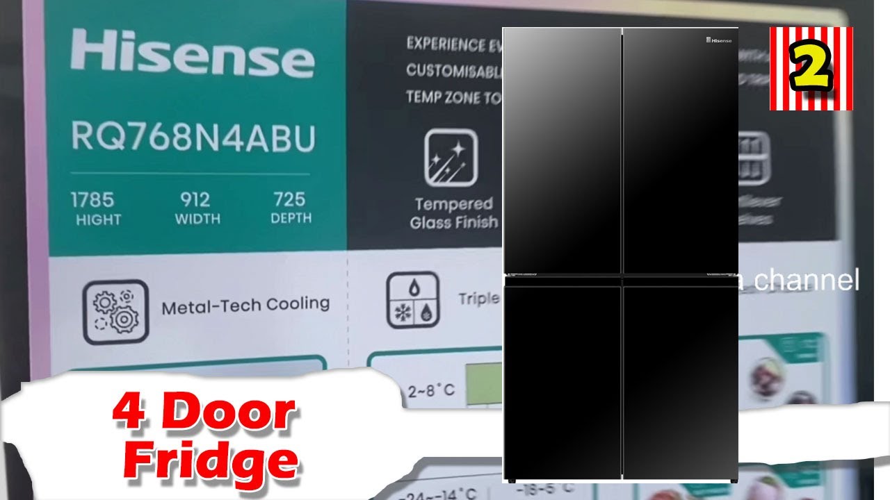 Hisense Fridge 4 Door RQ768N4ABU Quick View Peti Sejuk 4 Pintu Refrigerator Home Appliances