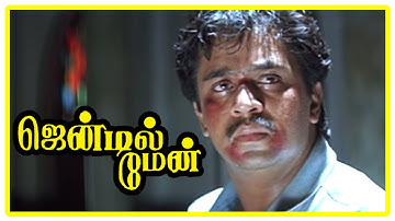 Gentleman Climax Scene | Rajan P Dev is assassinated | Arjun and Madhoo unite | Goundamani | Senthil