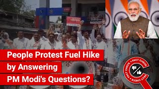 FACT CHECK: People Protest Fuel Hike by Responding to PM Modi's Rhetorical Questions?