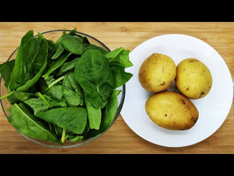 Only potatoes and spinach recipe! Make this delicious recipe! simple and easy!
