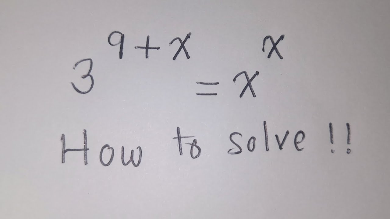Nice Exponential Equation | Try solve this problem. - YouTube