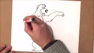 how to draw baloo step by step