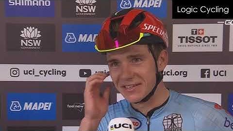 Remco Evenepoel Reacts to winning world championships