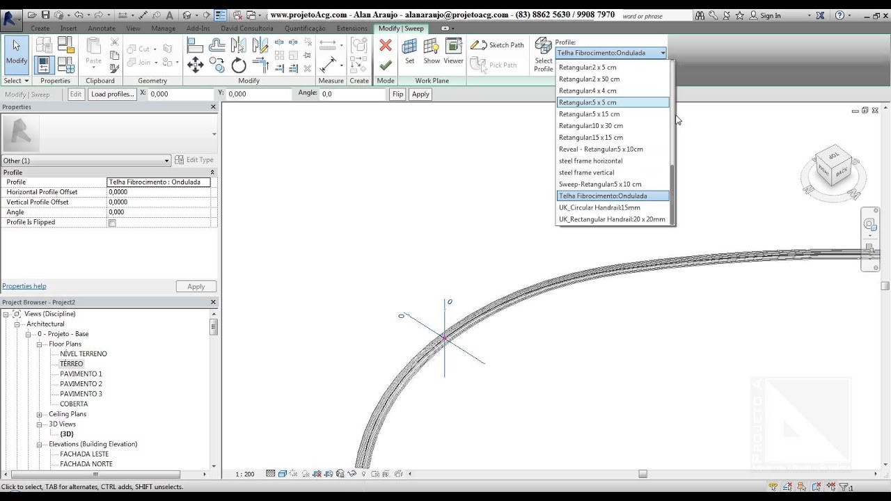 [REVIT] Utilizando o comando Sweep - YouTube