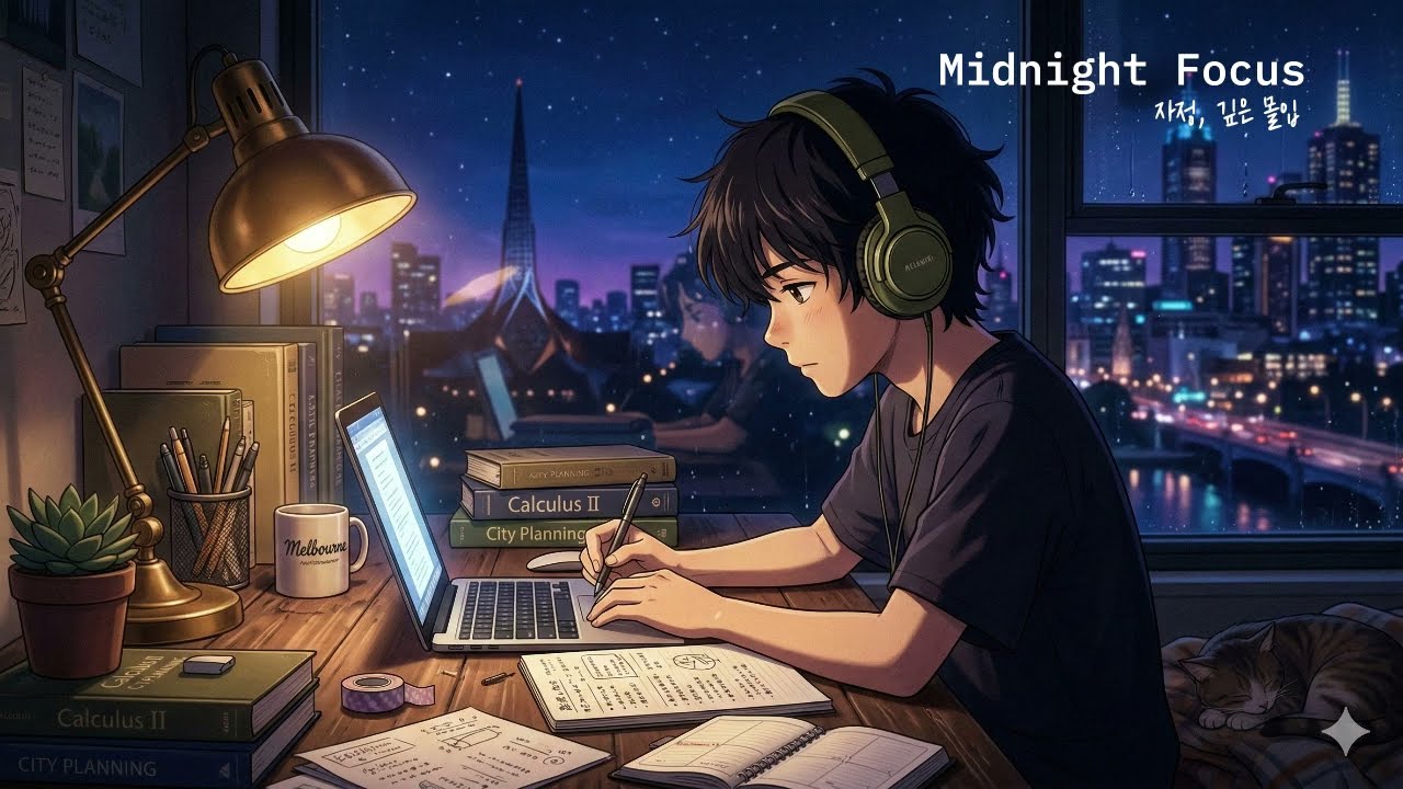 🌌 Deep Midnight in Melbourne | Lofi Hip Hop for Intense Focus & Study (자정의 깊은 몰입)