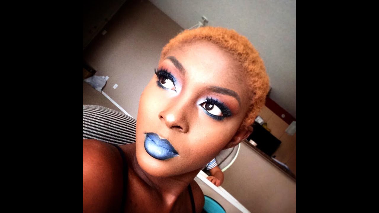 Dramatic Blue Makeup Tutorial On Dark Skin Woc YouTube