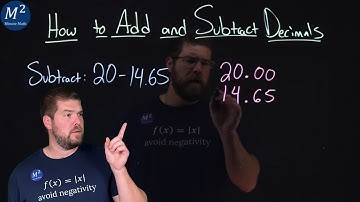 How to Add or Subtract Decimals | Part 3 of 4 | Subtract: 20-14.65 | Minute Math