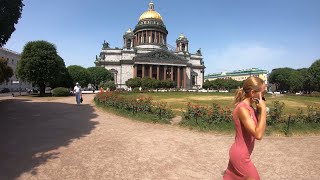 Russia, Walking in Saint-Petersburg, Saint Isaac's Cathedral or Isaakievskiy Sobor 4K.