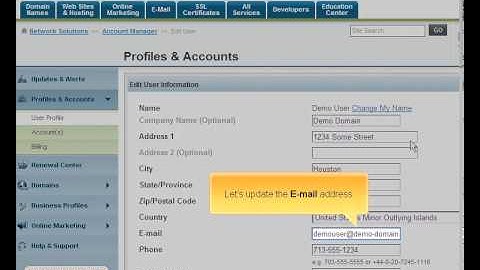 NetworkSolutions.com Updating domain contact information  دوت كوم تحديث معلومات الاتصال للنطاق