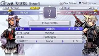 Dissidia 012 Duodecim Final Fantasy - Hi-Elixir Grinding (Prishe VS Kingdom Hearts Cloud)