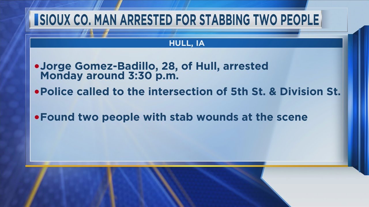 Sioux Co. Man Arrested For Stabbing Two People - YouTube