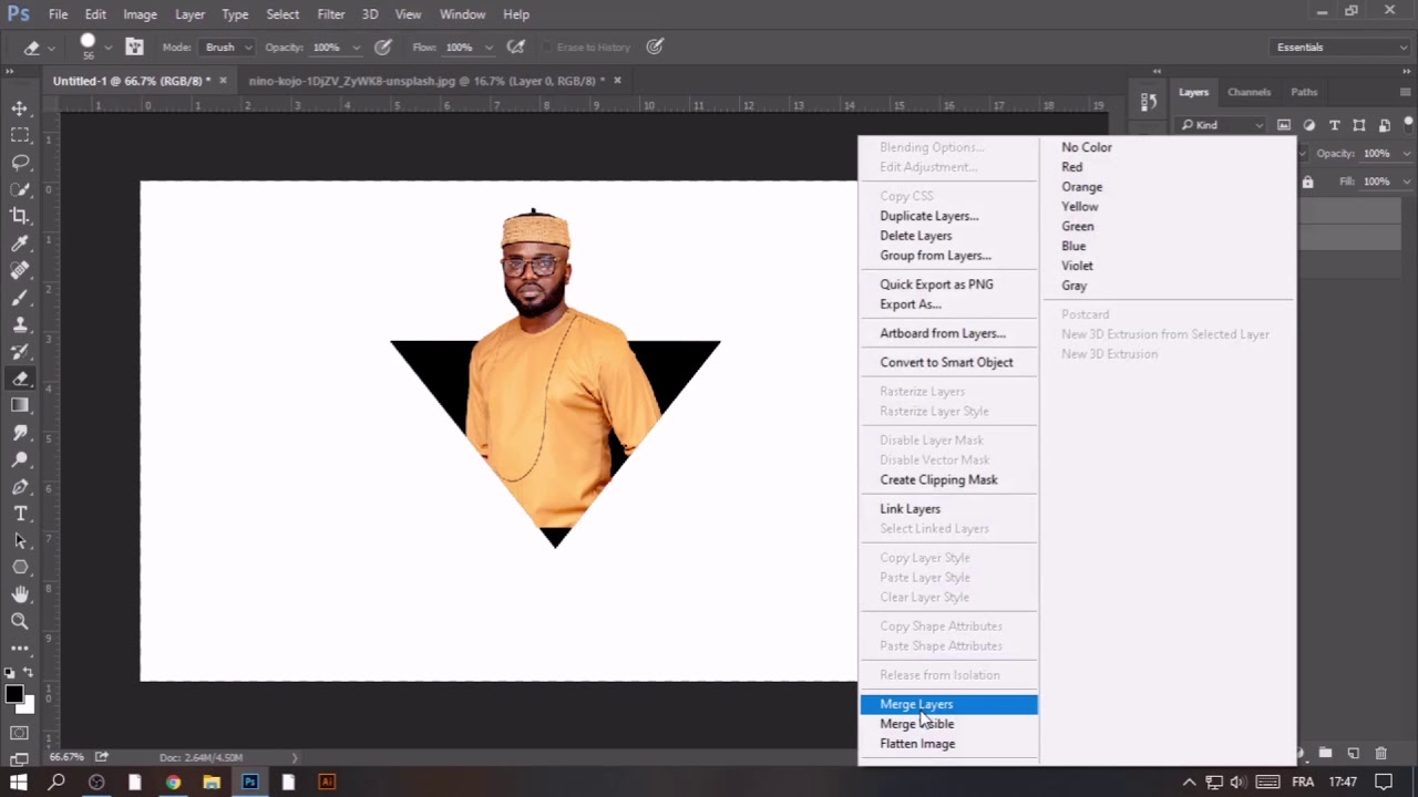 TRIANGLE POPOUT PORTRAIT IN PHOTOSHOP