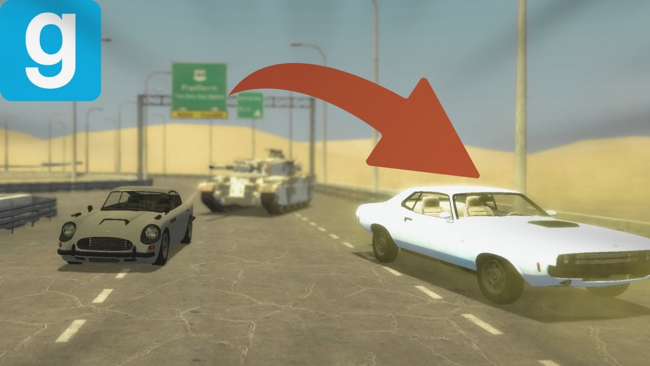 GMod Tank Vs Car Chase Battle!