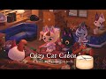 Cozy cat cabin  1 hour chill relaxing winter lofi for reading no ads  studying music  work aid 