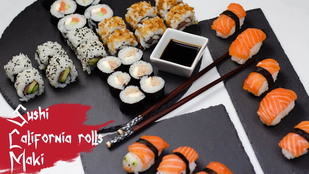 طريقة عمل السوشي والكاليفورنيا والماكي في البيت مثل المطاعم بأسهل طريقة وأقل تكلفة!!
