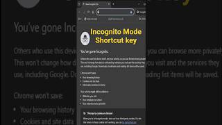 Incognito Mode Shortcut Key #pc #laptop #chrome screenshot 3