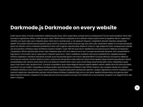 Darkmode using html, css and js ( Darkmode.js )