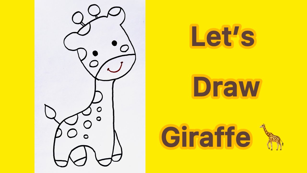 How to Draw a Giraffe for Kids | Easy Marker Drawing Tutorial 🦒 ️ - YouTube